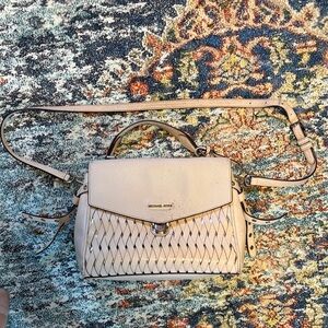 Michael Kors Cream Woven Satchel Crossbody